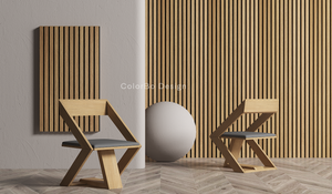 Fluted Wood Plank Slat Wall Ceiling Panel with Polyester Fiber Acoustic Panel