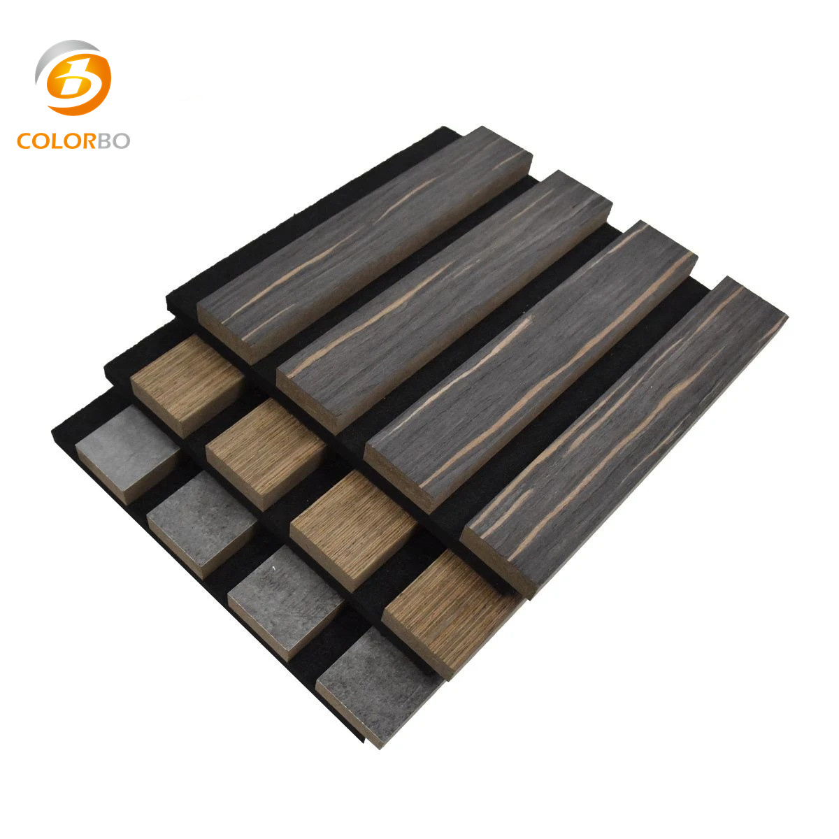 Wooden Timber Slats Acoustic Veneer PET Panel