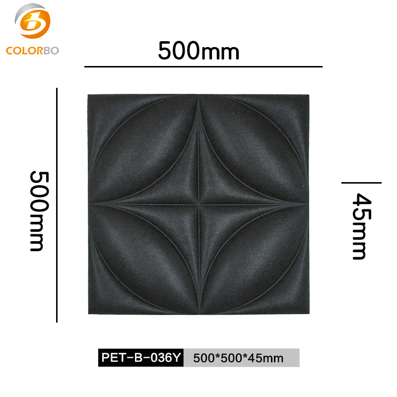 3D Type Patterns High Density PET Acoustic Panel for Wall