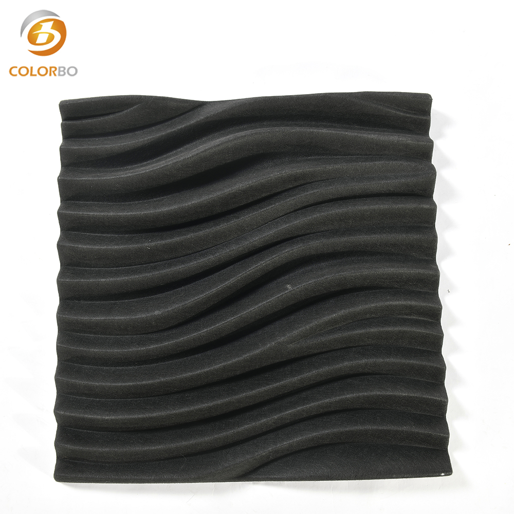 Wave-shaped decorative 3D PET acoustic wall panel